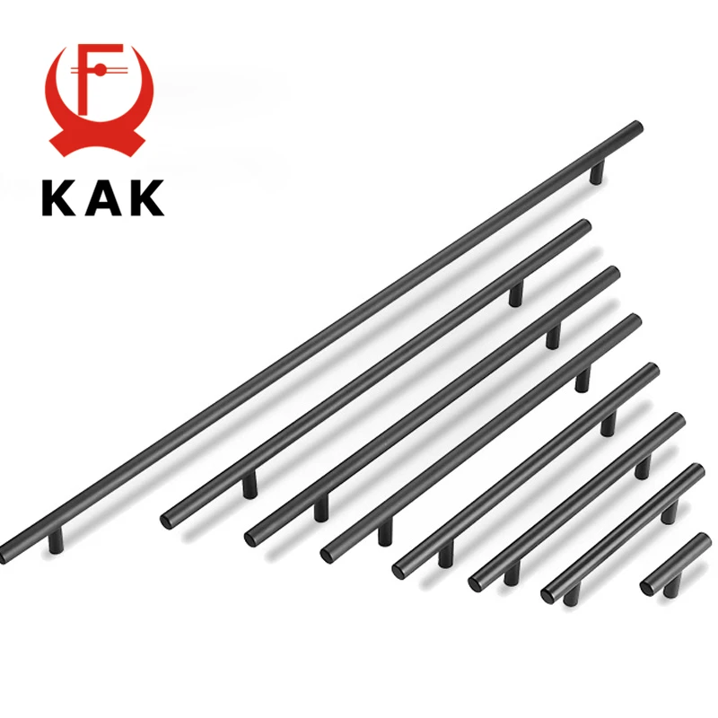 

KAK 2" ~ 24'' Kitchen Door T Bar Straight Handle Knobs Cabinet Pull Diameter 10mm Stainless Steel Handles Furniture Hardware