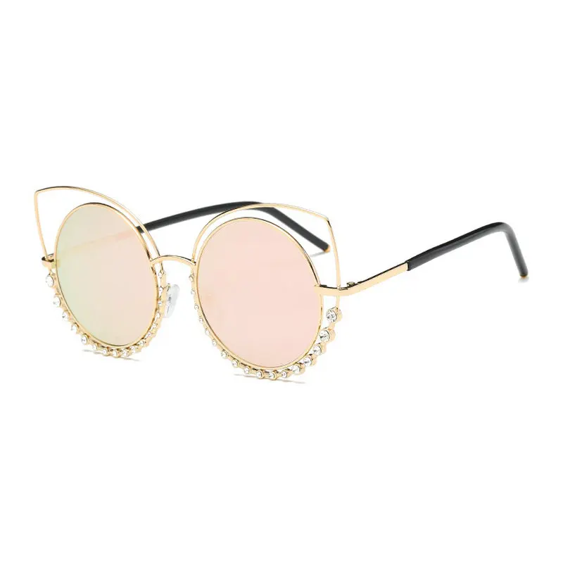 Женские солнцезащитные очки MINCL/с круглой оправой в металлической оправе