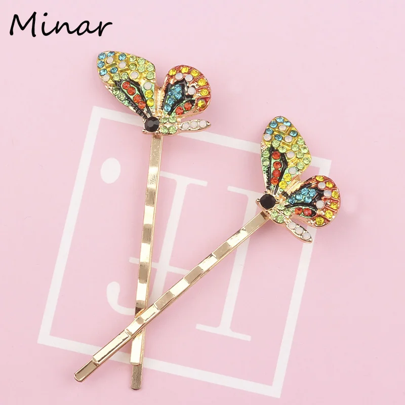 Crystal Rhinestone Butterfly Barrette Hair Clips For Women Korean Style Colorful Hairpin Gifts Girls Fashion Woman Accessori |