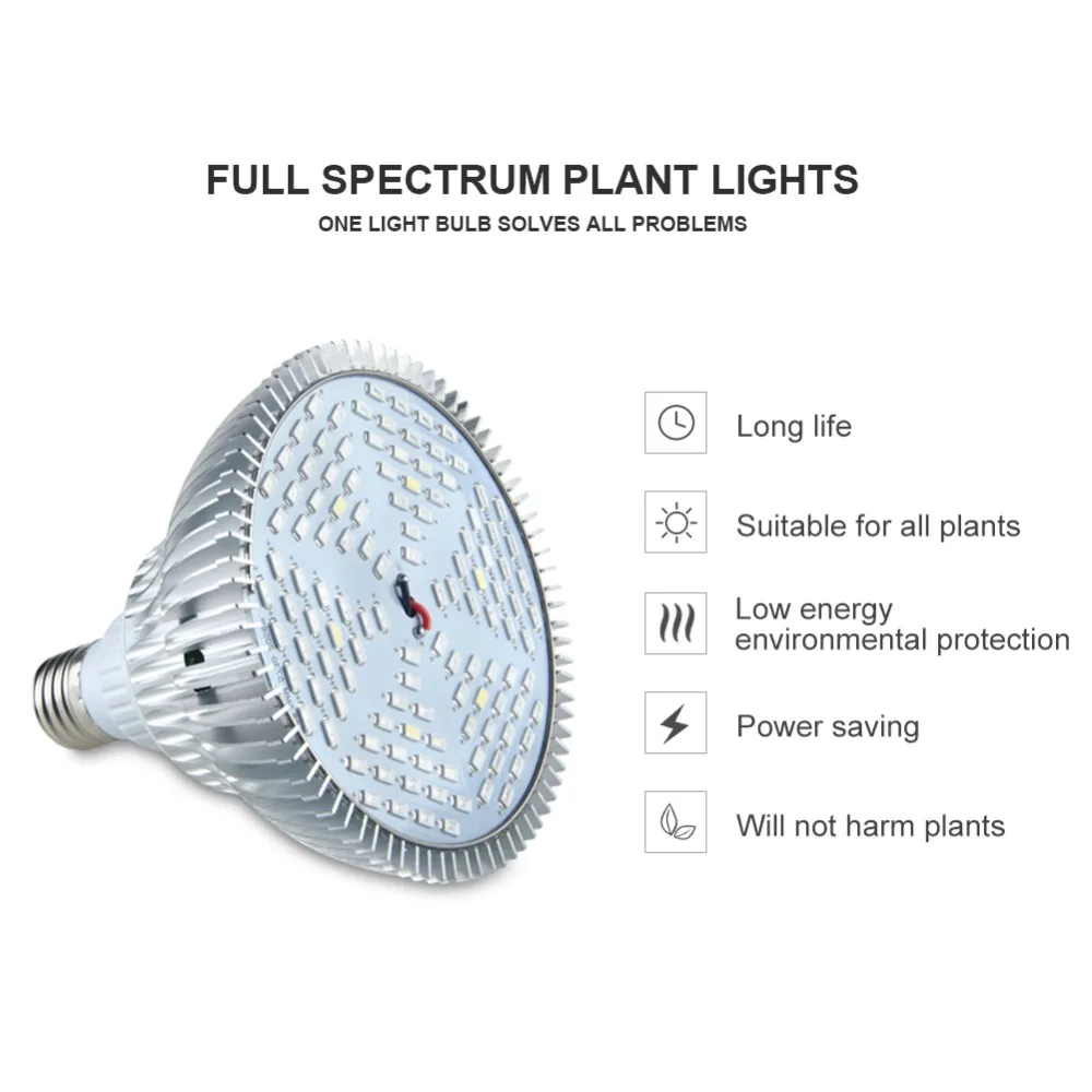 Светодиодная лампа для выращивания AC85-265V SMD5730 E27 фитолампа полный спектр