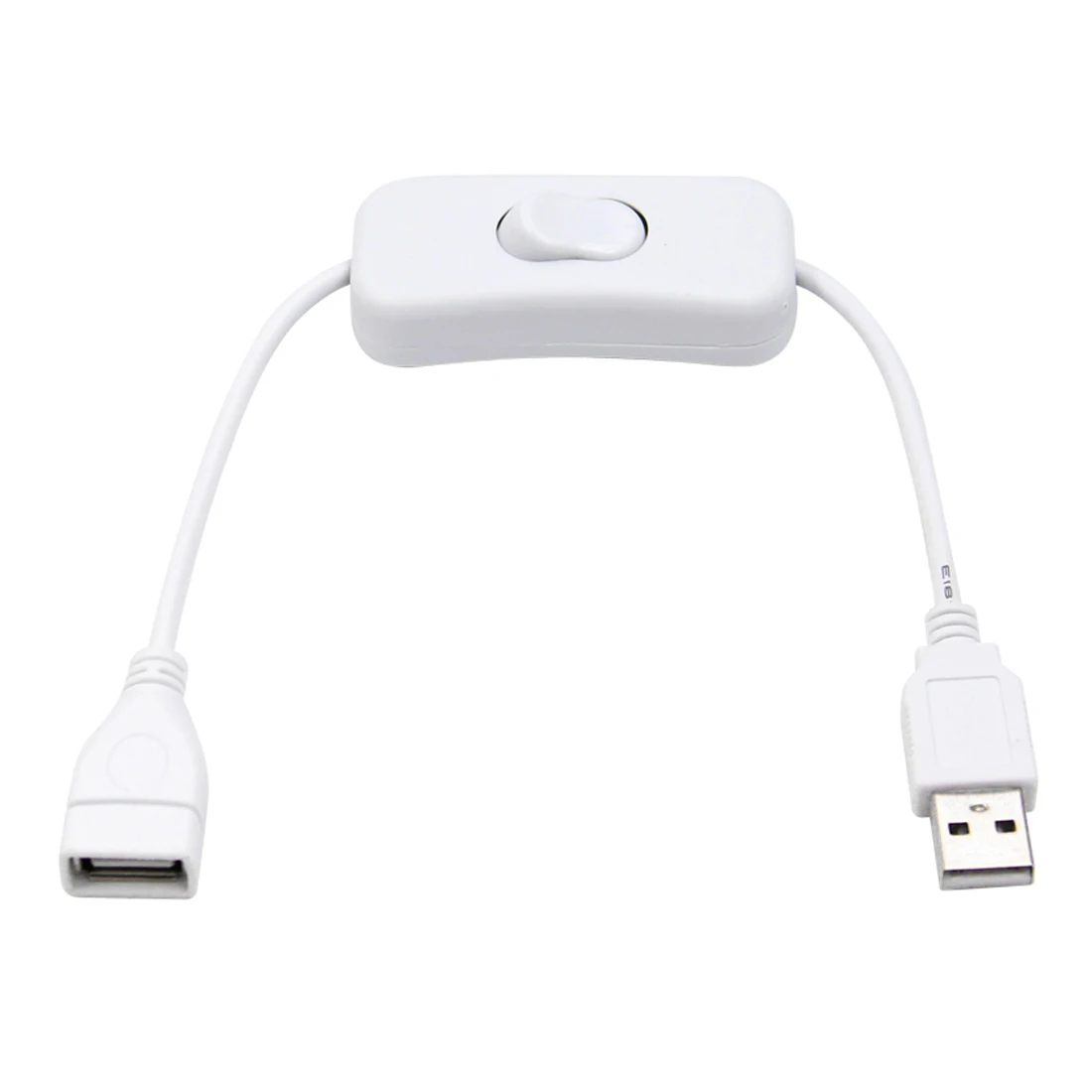 Белый USB кабель питания 30 см USB 2,0 A папа-мама удлинитель Черный/белый кабель с переключателем вкл/выкл кабели - Цвет: Белый