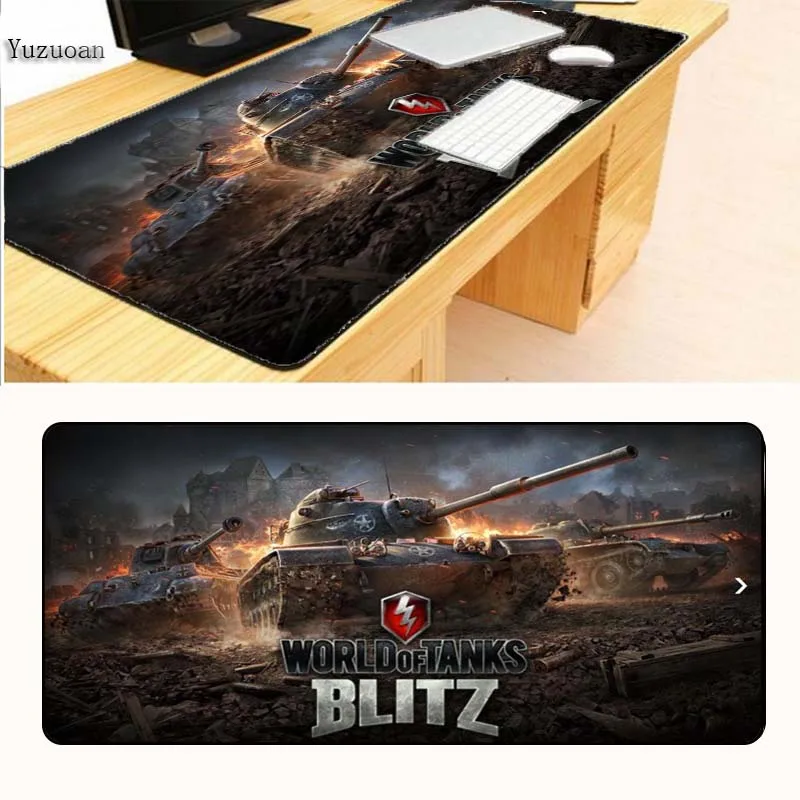 Yuzuoan оптовая продажа большой резиновый коврик для мыши игровой в стиле World of Tanks