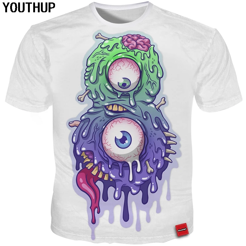 YOUTHUP 2020 новый дизайн креативная Мужская футболка с 3d принтом в виде глазного шара