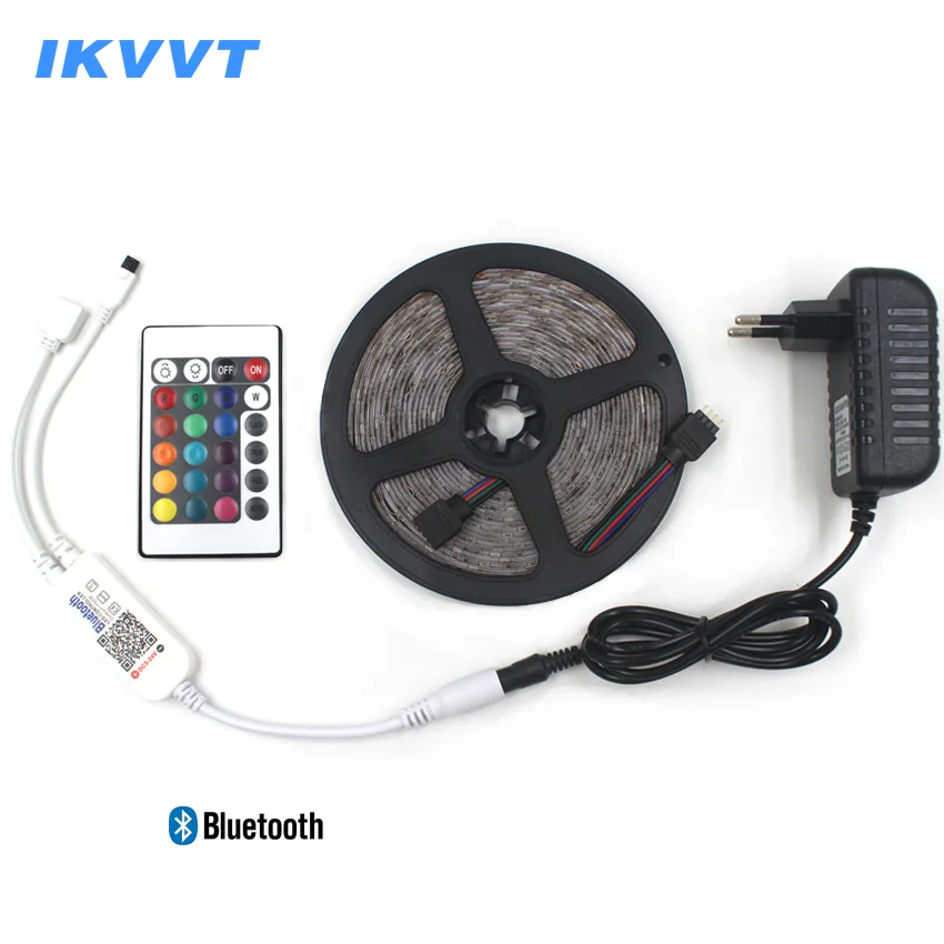 IKVVT SMD 2835 RGB Светодиодная лента постоянного тока 12 В Диодная лампа Неоновая Гибкая