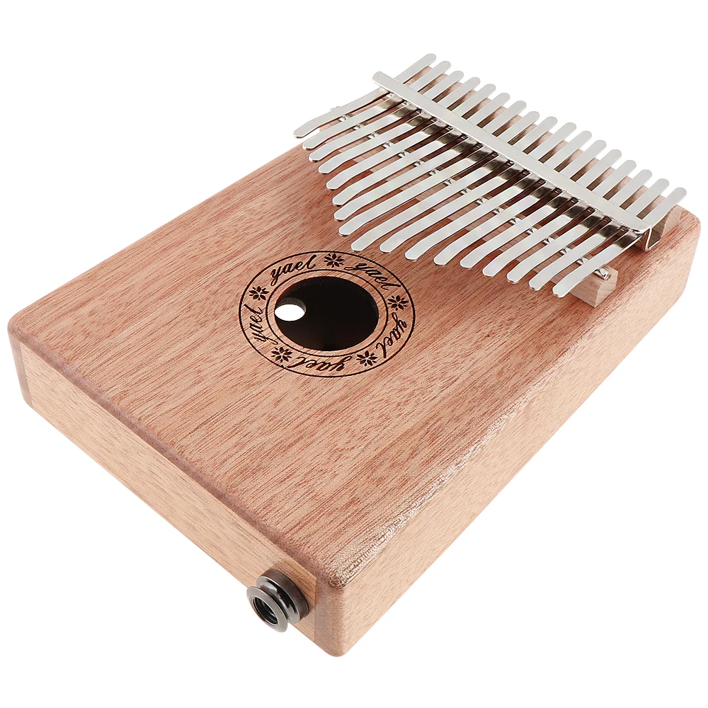 17 Keys Electroacoustic Kalimba Solid Mahogany Finger Thumb Piano Mbira Natural Mini Keyboard Musical Instrument with Amplifier enlarge