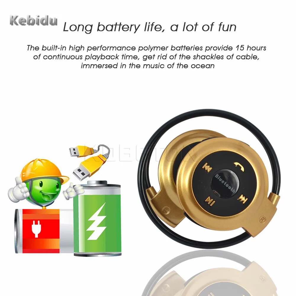 Kebidu Спортивные bluetooth беспроводные наушники музыкальные стерео Bluetooth 4 0 для iphone 5 6