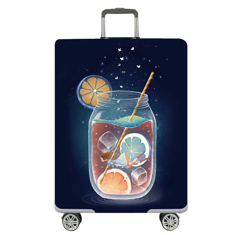 F Luggage cover Эластичный тканевый чемодан, крышка для багажа, высокое качество, утолщенный защитный чехол для багажа, для 18-32 дюймов, аксессуары для путешествий - Цвет: F Luggage cover
