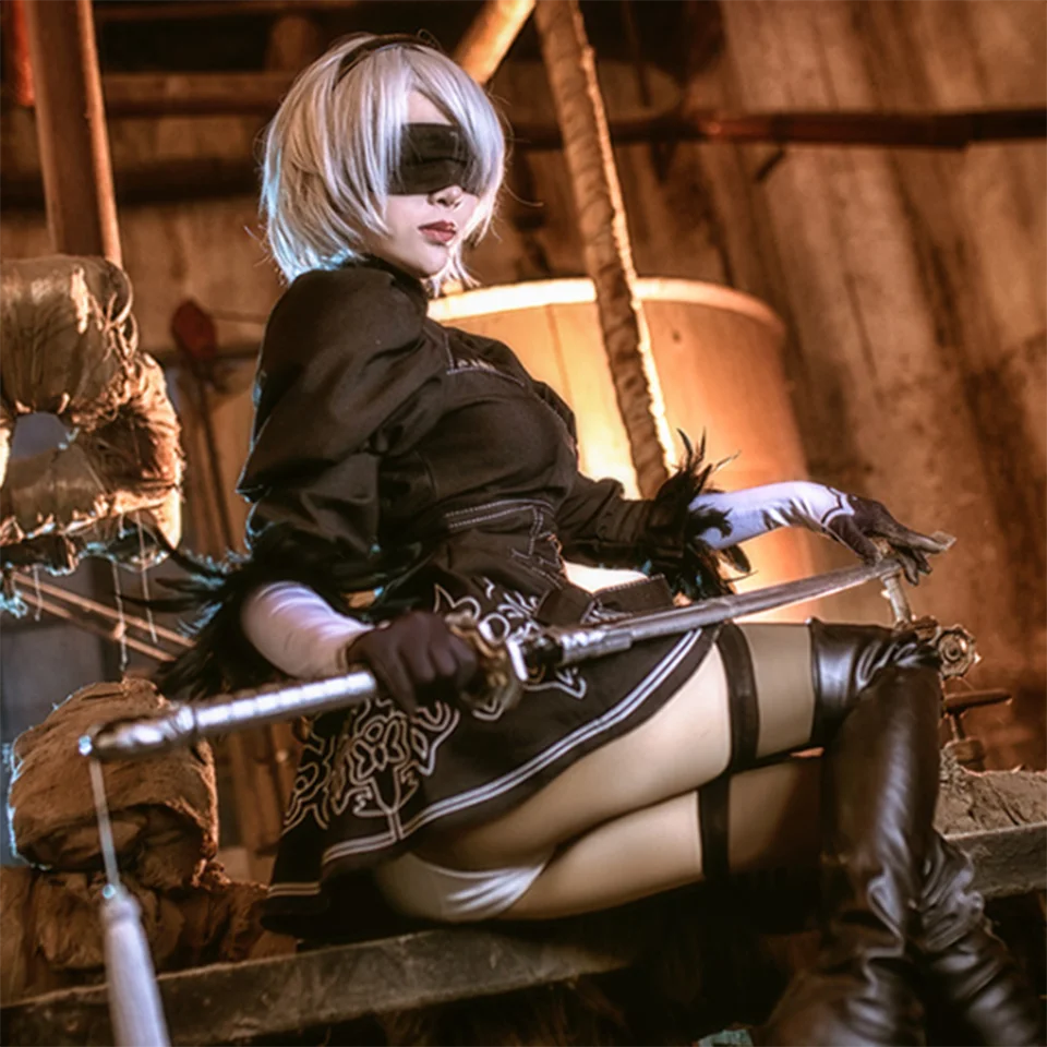 MQUPIN NieR: Automata 2B YoRHa NO.2 Тип B платье героини униформа наряд игры костюмы для косплея| |