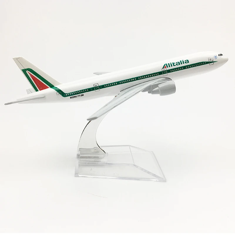 Модель самолета Alitalia модель Боинг 777 16 см литый под давлением из металлического