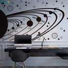 Виниловые настенные наклейки на солнечную систему для детей, астрономический постер для детской комнаты, звезд, планеты, космоса, Декор, самоклеящийся постер, таинственный YT1548