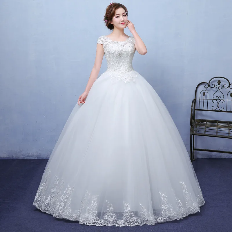 

2022 New Vintage Wedding Dresses Short Sleeve Ball Gown Princess Wedding Dresses Vestido De Noiva Robe De Mariee