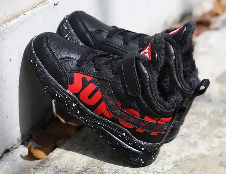 Winter Children Sneakers New Velvet Martin Boots Elastic Band Kids Casual Shoes Boys Girls Snow Boots Plush Fashion Boots