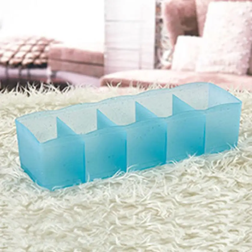 Hot Sale 5 Cells Plastic Organizer Storage Box Tie Bra Socks Drawer Cosmetic Divider Tidy Delicate Convenient 40p | Дом и сад