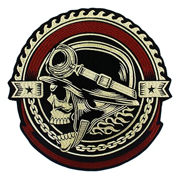 Антикварный цинк Gear Skull Sketon Patches Gorrila Head аппликация с железной вышивкой байкерские наклейки одежда куртка мотоцикл значок для рюкзака 1 шт - Цвет: Антикварный цинк