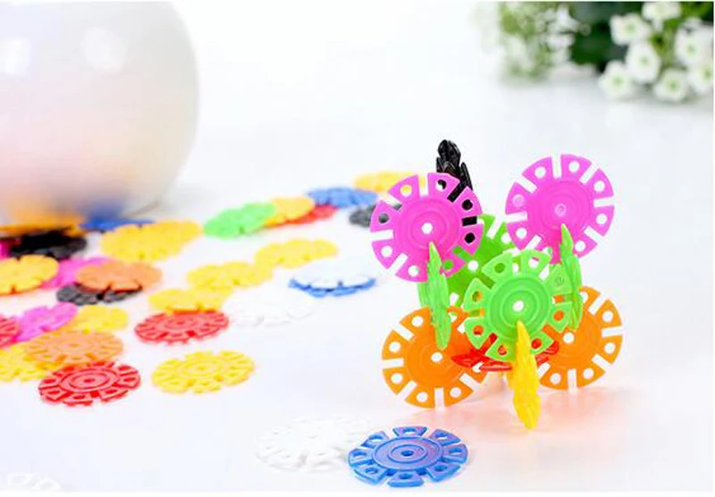 100 шт. пластиковые снежинки развивающие игрушки|intelligent toy|puzzle educationalbuilding puzzle |