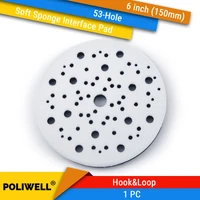 6 inch150mm 53 hole soft sponge dust free interface pad multi hole for 6 back up sanding pads for uneven surface polishing