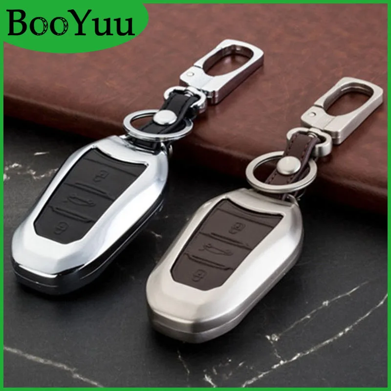 Чехол BooYuu из цинкового сплава+ кожи для автомобильных ключей, чехол для ключей для Citroen C3-XR C4L DS6 DS5 DS5L DS4 C4 D6 C-QUATRE