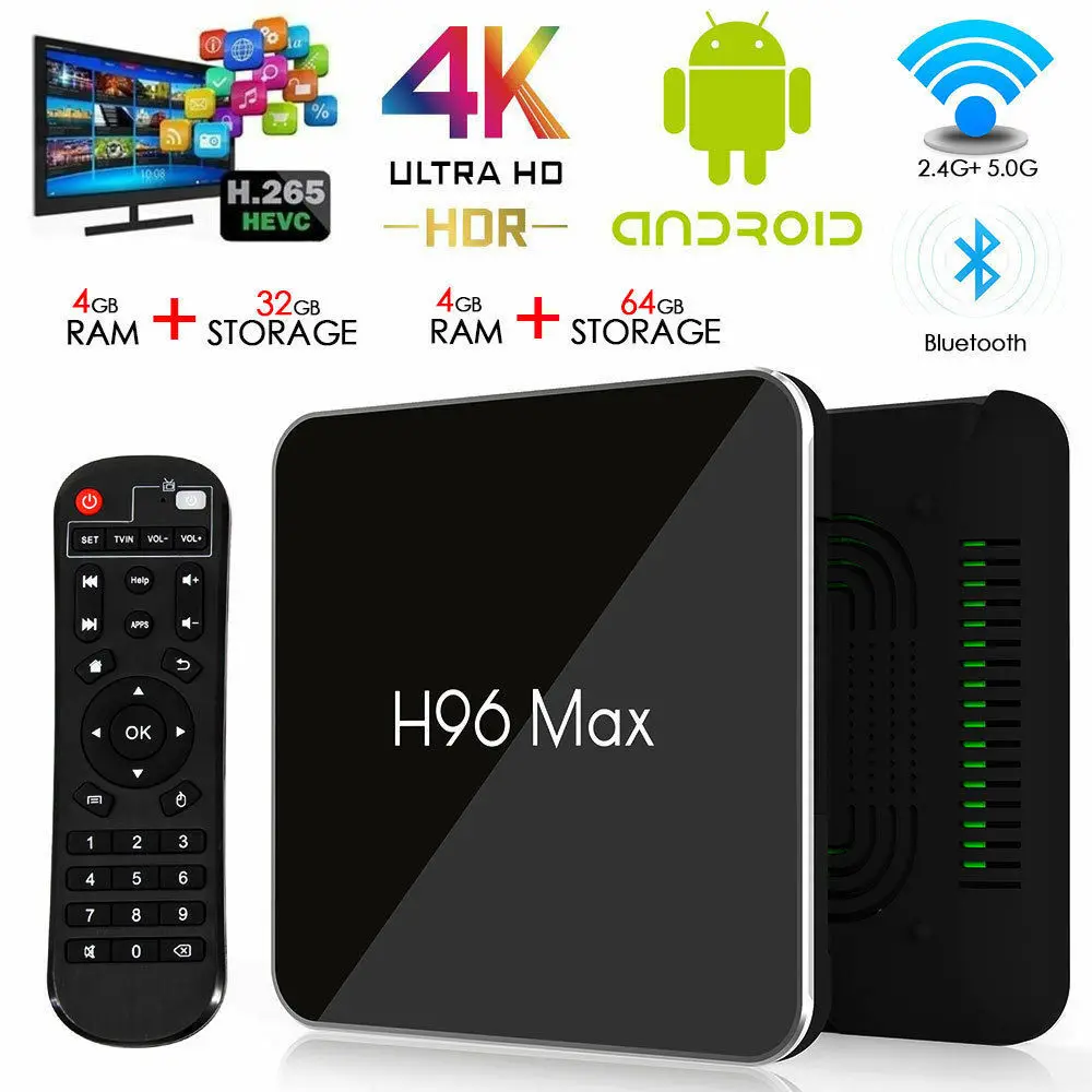 H96 MAX X2 Android 8 1 Smart TV Box S905X2 H.265 4K HDR медиаплеер 2 4G & 5 8G двойной Wifi IPTV Поддержка онлайн