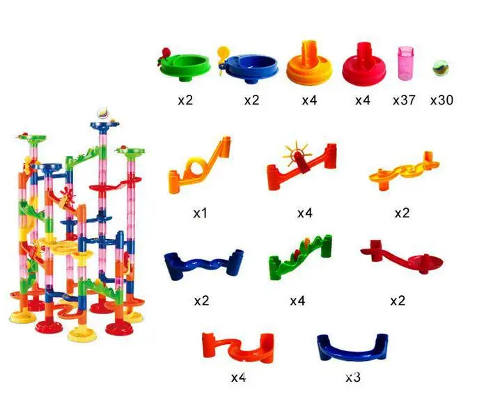 

105 PCS Marble Race Run Maze Ball Track Building Blocks ABS Funnel Slide Assemble Bricks Compatible Blocks Toys