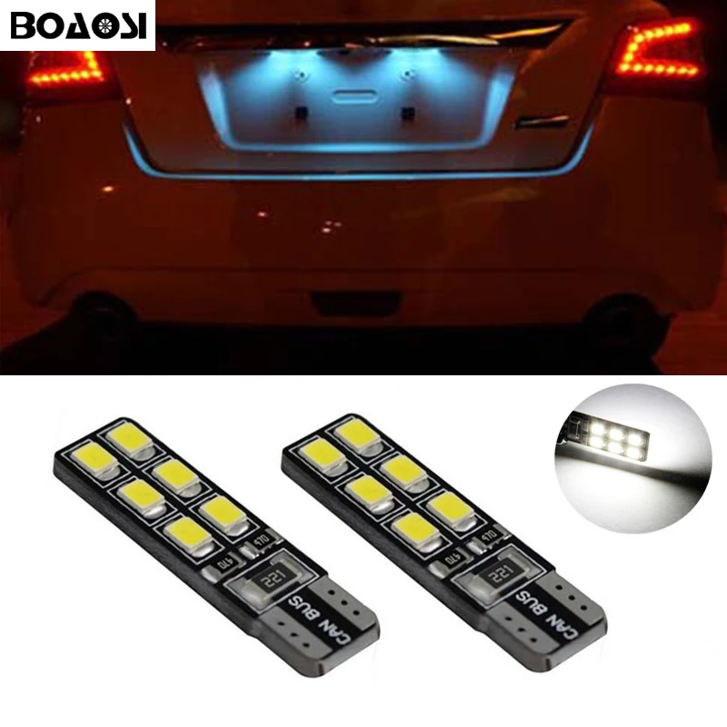 СВЕТОДИОДНЫЙ Автомобильный номерной знак BOAOSI 2x T10 SMD 2835 автомобильный светильник