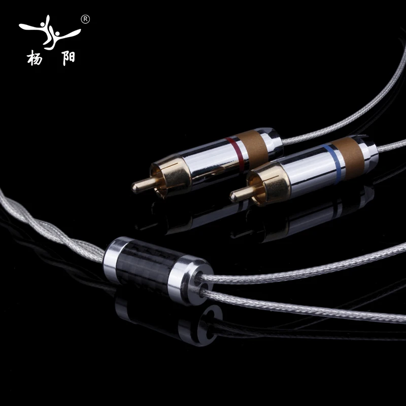 Кабель YYAUDIO Hifi 3 5 мм на 2 RCA чистое серебро основной сердечник с серебряным