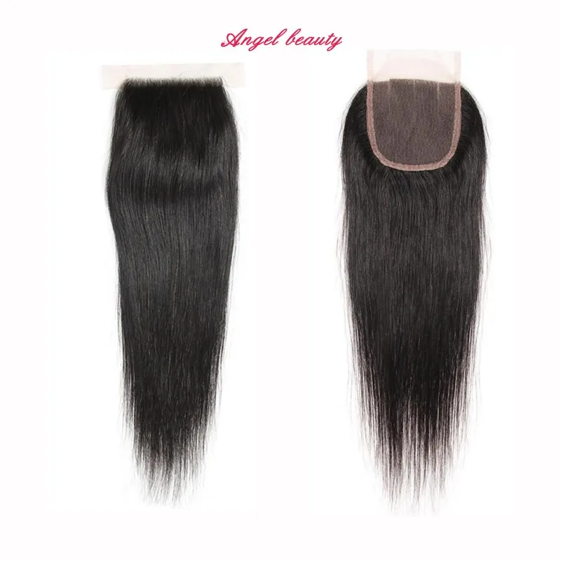 4x4 Кружева Фронтальная Закрытие С Пучками Бразильский Девственные Волосы