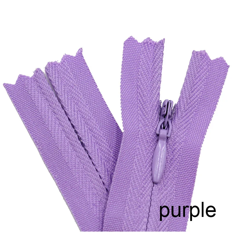 purple 10 шт. 3#45 см(18 дюймов) длина закрытые нейлоновые молнии Портной брюки застежка-молния швейные изделия ручной работы DIY аксессуары - Цвет: purple