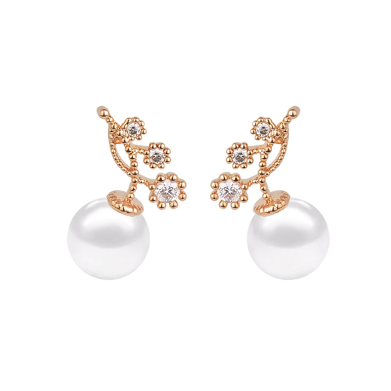 Серьги гвоздики в виде вишни с цирконом|fashion stud earrings|stud earringszircon earrings |