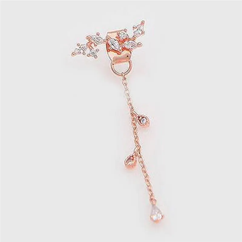 Серьги подвески PINKSEE с изящными цветами кисточками и кристаллами модные