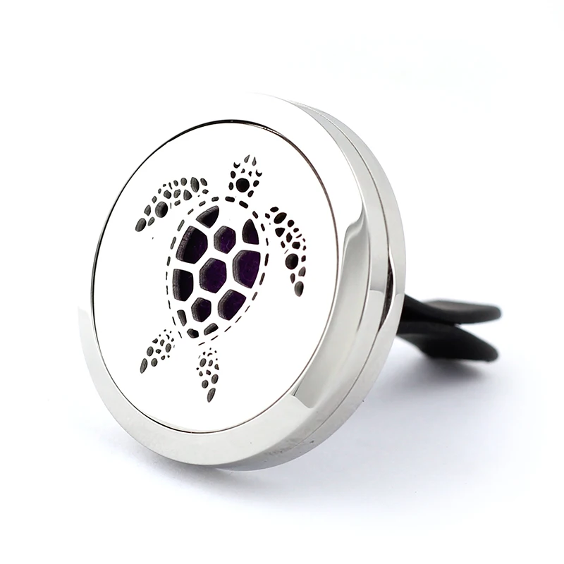 

Silver Turtle (30mm) Magnet Diffuser Car Aroma Locket Free Pads Essential Oil 316 Stainless Steel Car Diffuser Lockets