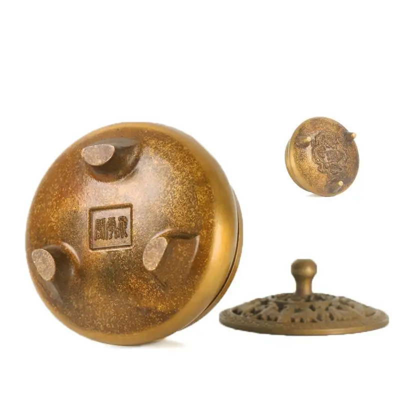 

Sandalwood Censer Chinese Buddha Incense Holder Brass Plated Gold Color Buddhist Home Decoration Incense Burner Censer Cone Coil