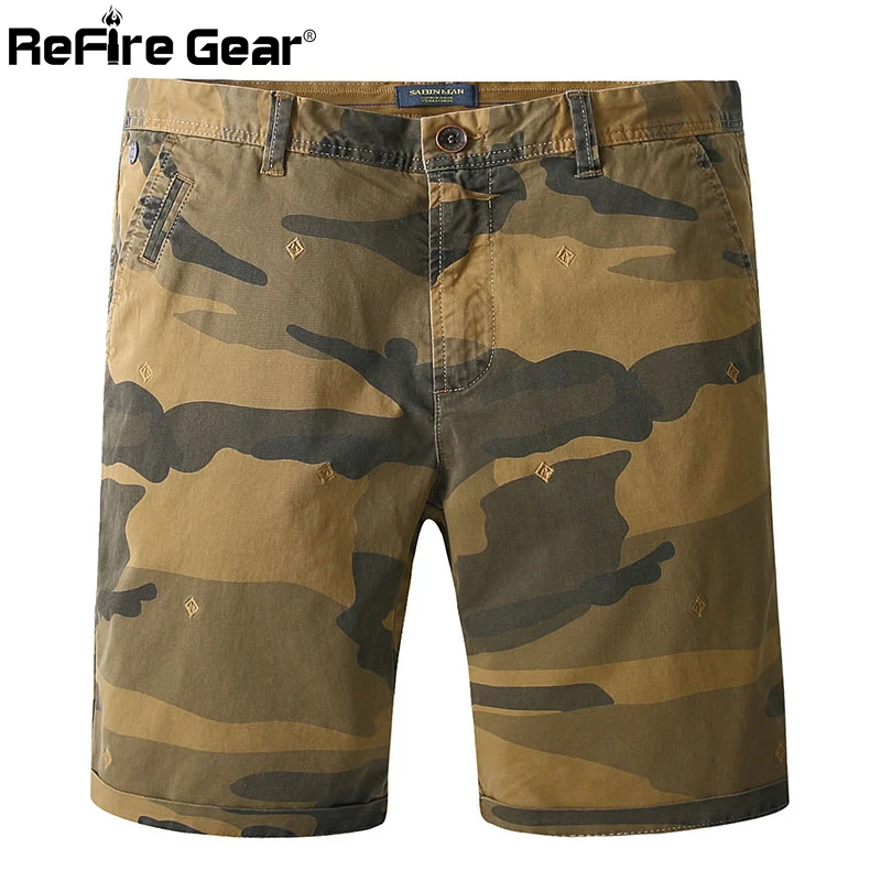 Мужские камуфляжные тактические шорты ReFire Gear летние дышащие повседневные Мягкие