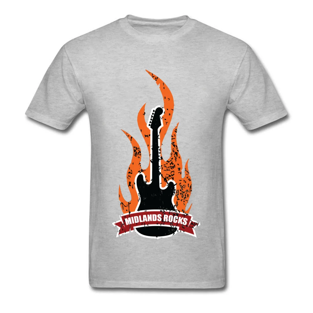 Классическая футболка Fire Rock Guitar Music Мужская хорошего качества из чистого хлопка