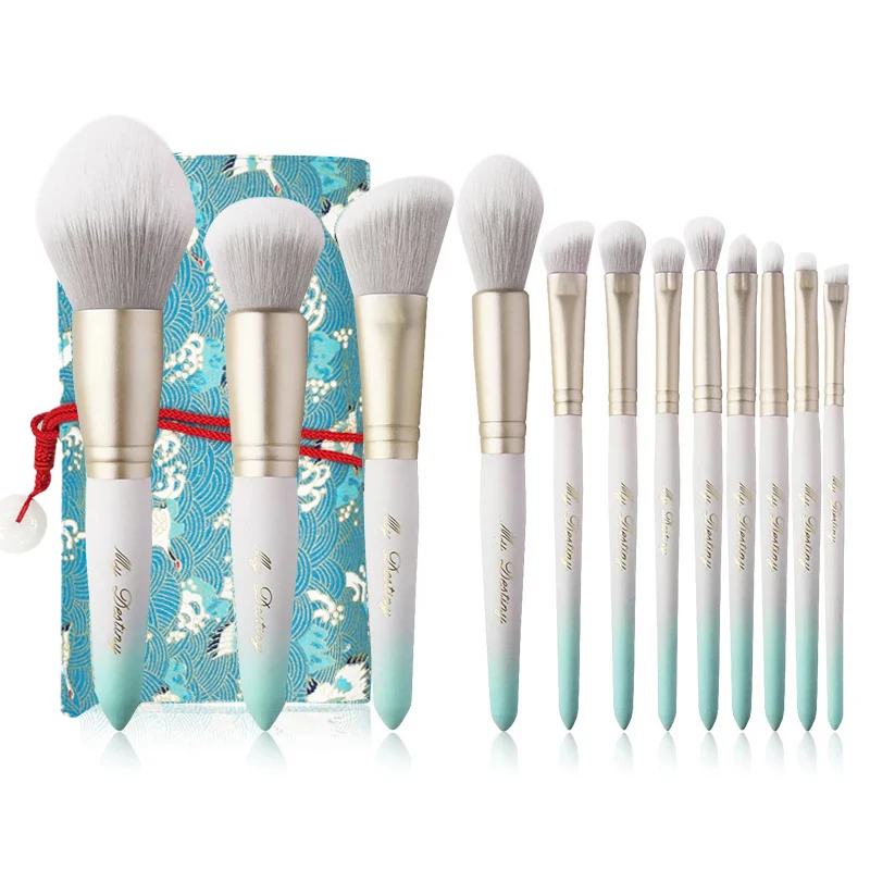 

Professional 12Pcs Makeup Brush Set Soft Foundation Brush Eyeshadow Blending Brush Complete Make up Tool Kit with Bag