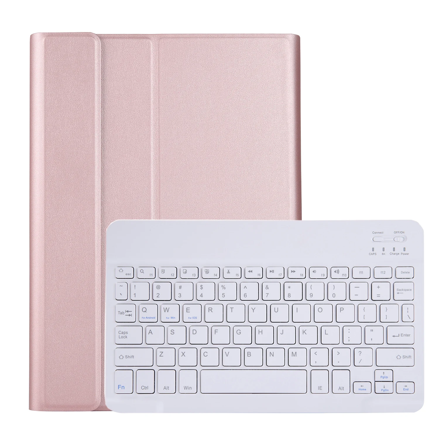 Rose Gold White Чехол с клавиатурой Bluetooth для samsung Galaxy Tab A A6 10,1, держатель для SM-T580, умный чехол из искусственной кожи, чехол для samsung T580 - Цвет: Rose Gold White