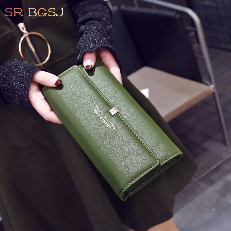 Бесплатная доставка Черный Зеленый Розовый винтажный женский кожаный Длинный