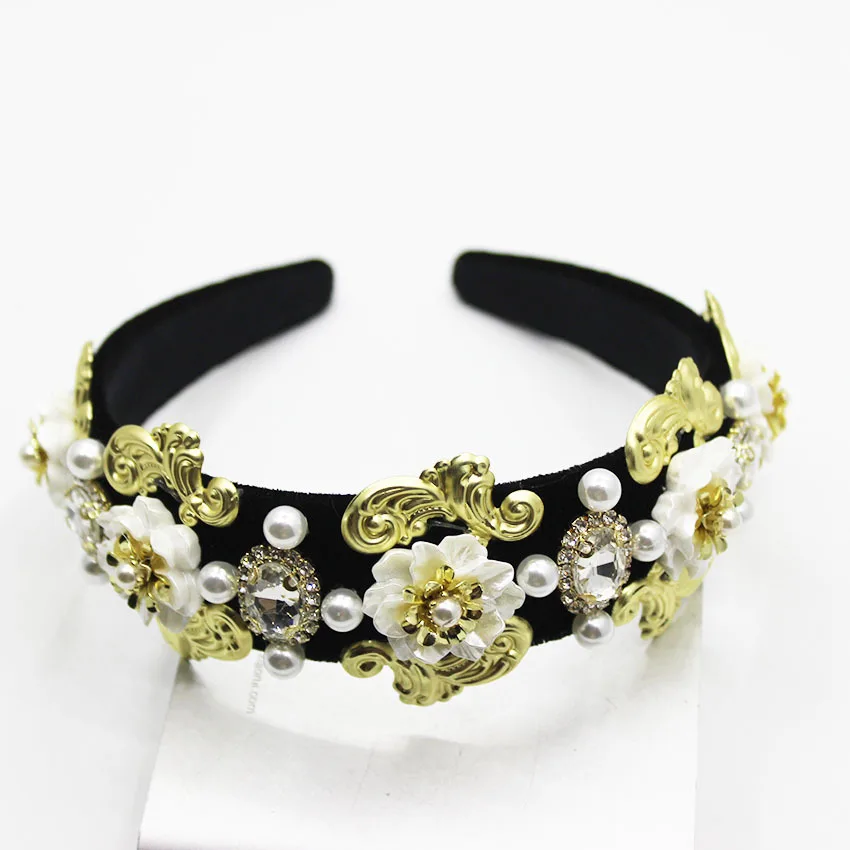 

2019 New Palace hair hoop Pearl Gems Wild Classic Hair hoop Accessories Fashion Bridal Dance Hairband 414