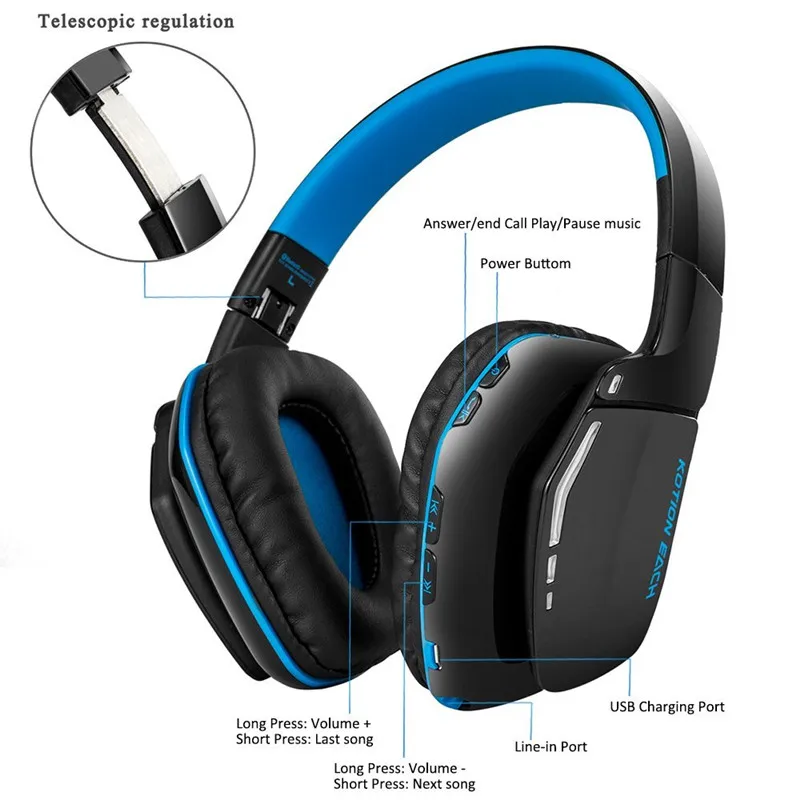 Игровые наушники Kotion B3506 складной Беспроводной Bluetooth шлем Hifi бас стерео гарнитура
