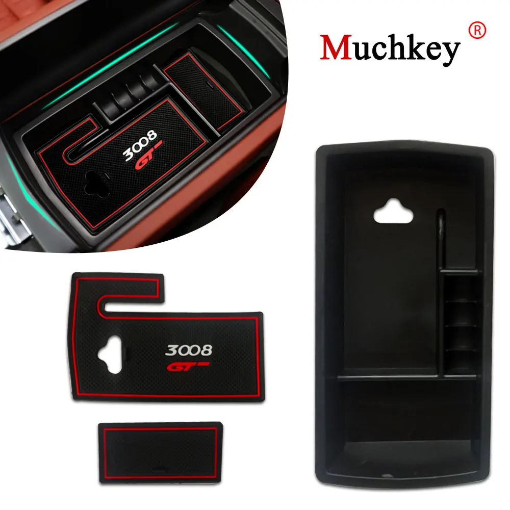 

Car Accessories Central Storage Armrest Container Pocket Organizer Holder Box 1pcs for Peugeot 3008 GT 3008GT 2016 2017 2018