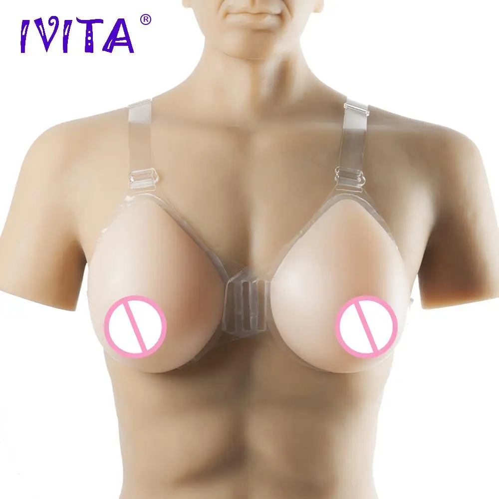 IVITA 1200 г Реалистичная силиконовая грудь формирует поддельные груди с плечевыми