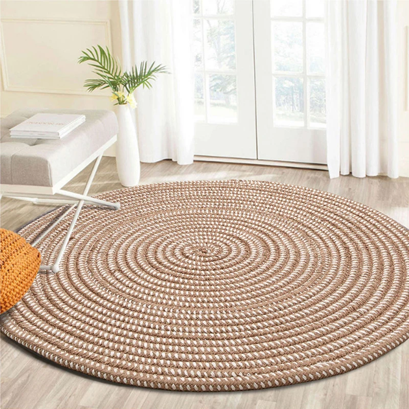 

EHOMEBUY Carpet Round Carpets designer Floor Protection Cover Home Parlor Striped Decoration Living Room Children's Mats Bedroom