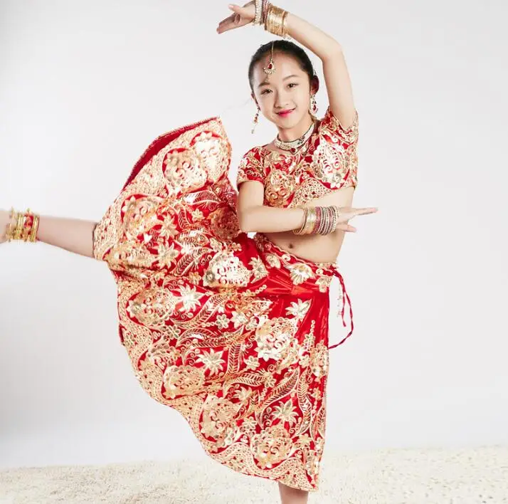 Костюм для девочек Sarees классический костюм Lehenga Choli в этническом стиле танцев |