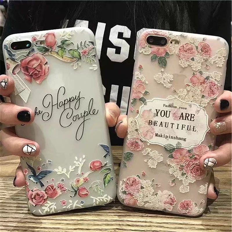NFH Модный 3D Цветочный Фламинго чехол для телефона iPhone 5S 8 X милый мультяшный