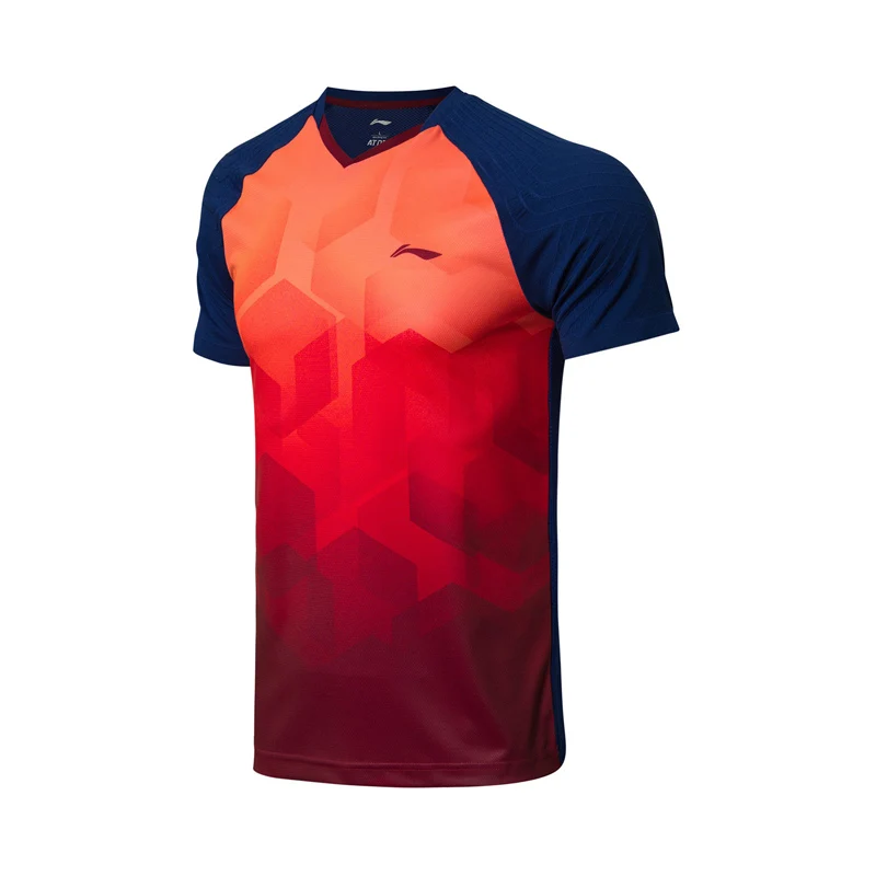 Li Ning мужские футболки для бадминтона на сухой дышащей соревновании удобные