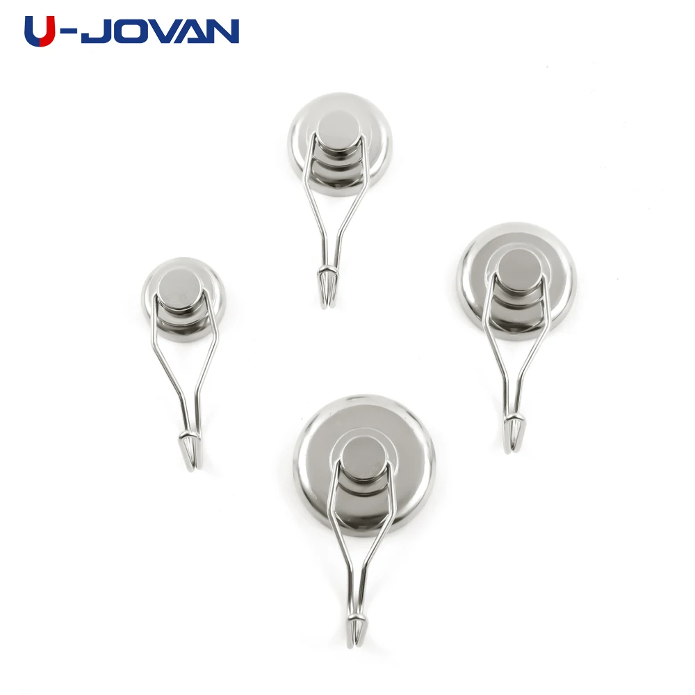 Фото Вертлюжные вращающиеся магнитные крючки U-JOVAN 1 шт, мощные неодимовые магнитные холодильники для дома №1