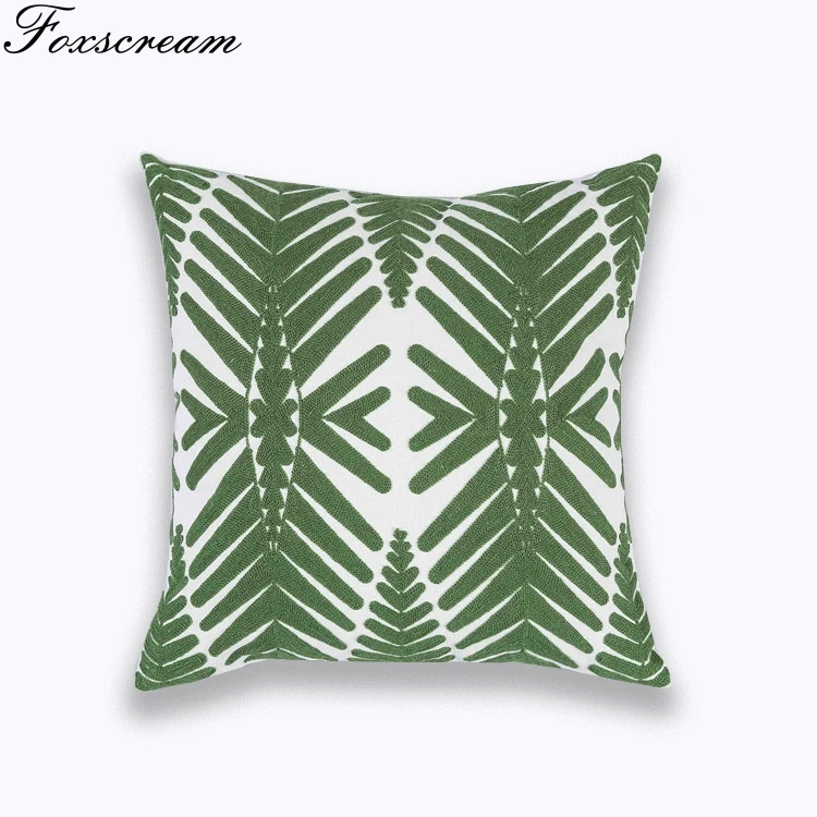 Home Decor Emboridery Чехлы синий зигзаг геометрический наволочка из парусины хлопок