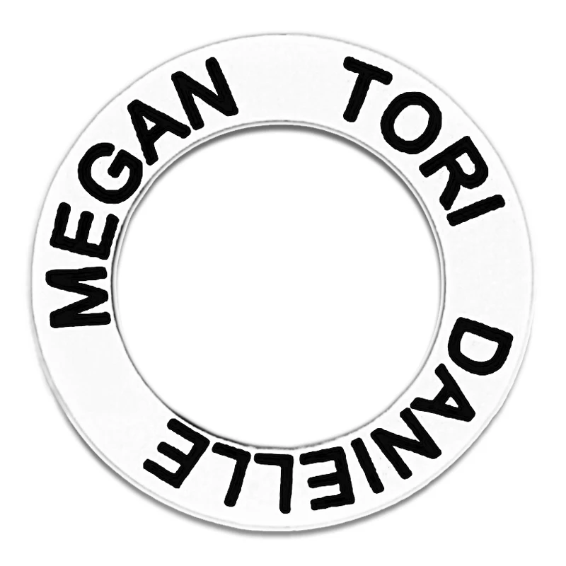 Античное серебро двухсторонняя гравировка сообщение подтверждение Круглый Шарм