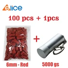 (100 + 1) маленький пластиковый Противоугонный замок, 6 мм-красный + мини-магнитный крючок, ключ для магазина розничной торговли
