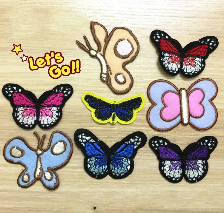 1 Pcs Handmade Mini embroidered Patch Butterfly Animal Sew Stick On Badges Garment Sweater Shoes Bag Hat Socks Accessory | Дом и сад