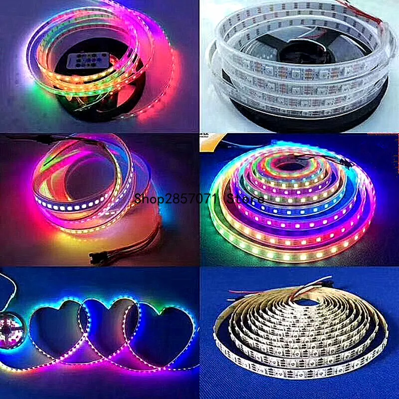 WS2812B 5050 RGB Светодиодная лента 5 м 150 300 светодиодов 144 30 светодиодов/м